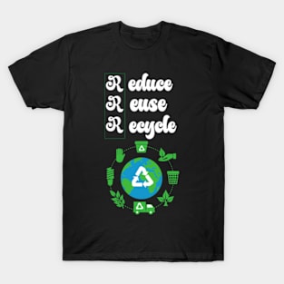 reduce, reuse, recycle happy funny  earth day 2024 T-Shirt